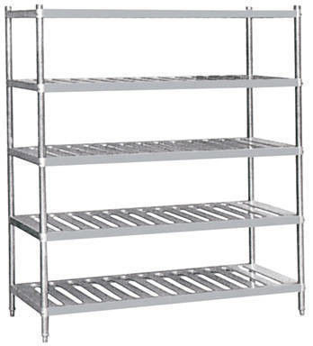 4 Tiers Stainless Steel Heavy Duty Storage Racks , Kitchen Food Storage Shelving Units