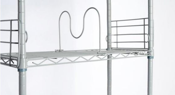 OEM 5 Tier Metal Wire Storage Shelves Painted Bookshelf Height Adjustable Black