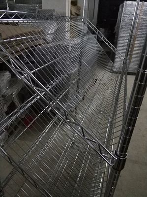 Custom Size Commercial Stationary Slanted Shelf Unit / Slanted Storage Shelves