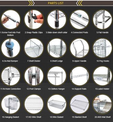 Circulates Custom Size Modular Industrial Wire Shelving For Agriculture Use