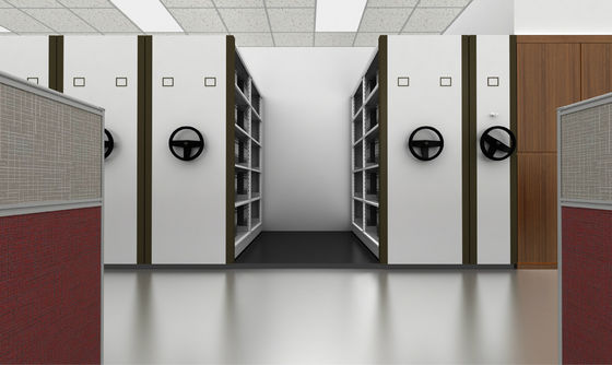 2 Bay Hand Pull Bulk Filing System High Density File Storage With Drawers For Hanging File