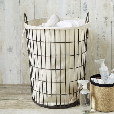 Epoxy Powder Coating Iron Wire Large Capacity Wire Mesh Laundry Basket