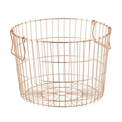 Industrial Style Fashionable Sturdy Copper Metal Wire Baskets For Storage
