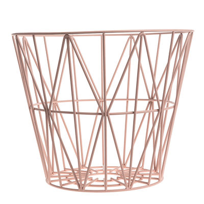 Multifunctional Garage Wire Grid Baskets , Brass Large Coloured Wire Baskets Light Weight