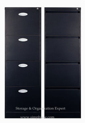 Black Metal Lateral File Cabinet 4 Drawer For Office , Home, Warehouse