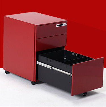 Fire Safe 3 Drawer Movable Under Desk Metal Filing Cabinet on Wheels