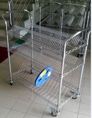 Handling Cart System 3 Layer SMT Reel Shelving Storage Racks For Electronic Components