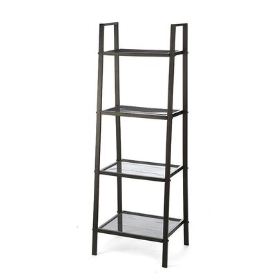 Four Layers Home Wire Shelving For Collection  , Black Or White Metal Iron Boltless Shelving