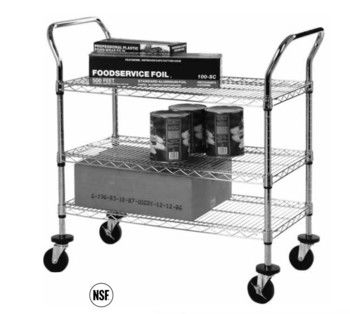 Easy Moving Chrome Wire Shelving With Carts NSF & SGS Approval For Organizer
