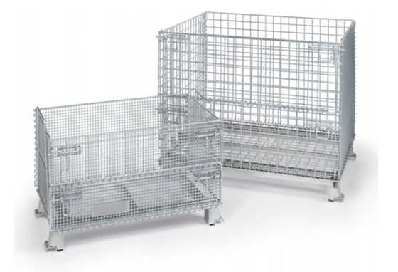 Custom Color Stackable Wire Mesh Container For Warehouse Storage