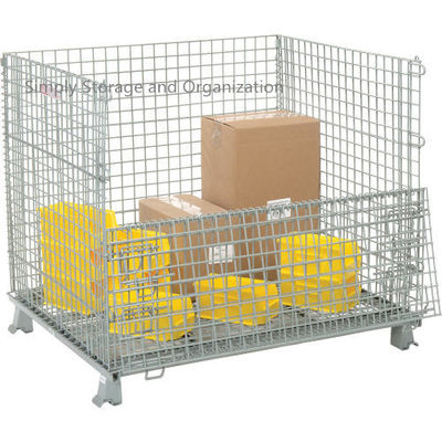 Medium Duty 48x40 Foldable Collapsible Wire Container 3000 Lb Capacity