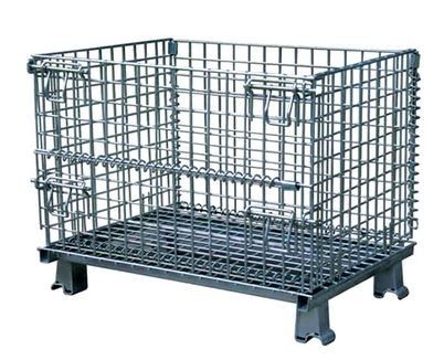 Durable Collapsible Wire Container , Steel Storage Bins For Auto Parts Manufacturing , Hardware Industry