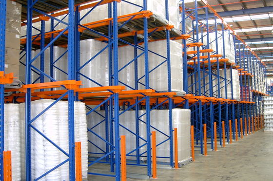 Equipped With Scissor Forklift Drive In Pallet Heavy Duty Steel Storage Racking System
