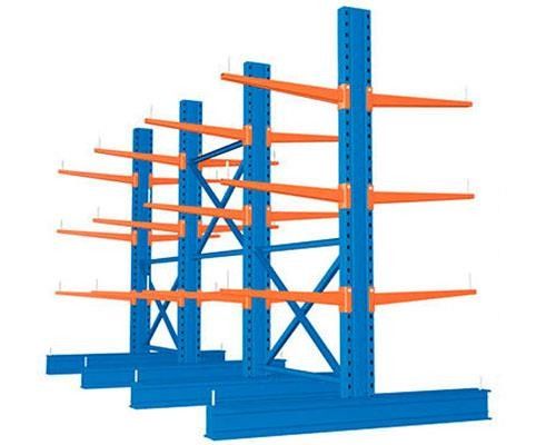 Metal Q235 Cantilever Lumber Storage Racks in Red / Blue Color