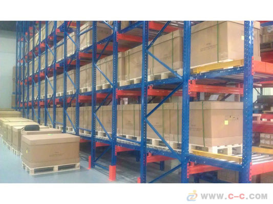 Steel Long Strip Gravity Flow Racking In Logistic Cargo Center Custom Width
