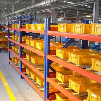 OEM Medium Gravity Flow Racks / Spare Parts Industry Heavy Duty Metal Shelving Rack