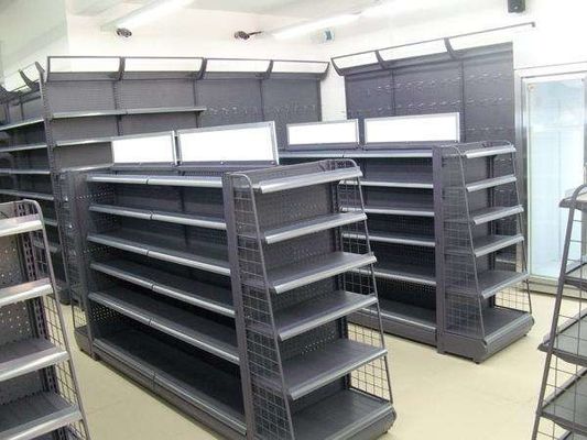 Custom Height Supermarket Display Racks Double Sides Department Store Snacks Wire Net Decking