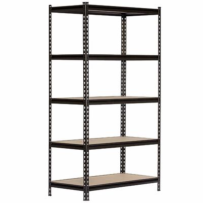 Black 5 Levels Industrial Heavy Duty Boltless Rack In Gourd Hole