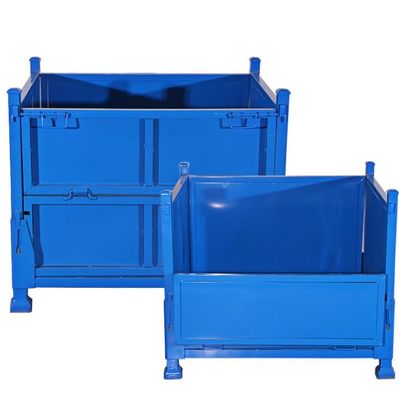 5.0mm Diameter Collapsible Wire Container , Metal Stackable Steel Pallet Box 1000kg Loading Capacity