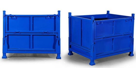 5.0mm Diameter Collapsible Wire Container , Metal Stackable Steel Pallet Box 1000kg Loading Capacity