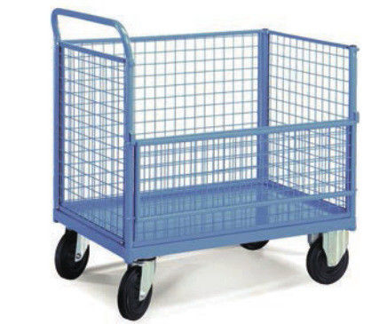 Collapsible Transship Metal Pallet Box With Wheels For Warehouse