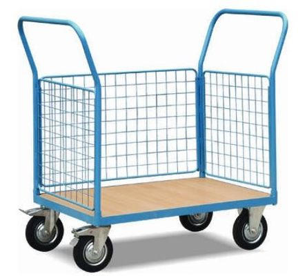 Steel Wire Shipping Containers Trolley For Supermarket Medium Duty