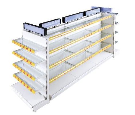 Wall Glass Panel Supermarket Display Fixtures For Cosmetics / Beverage