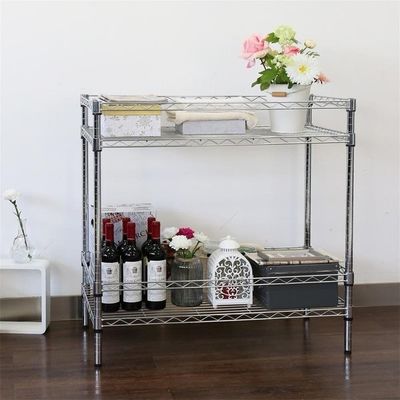 Cafeteria Commercial Wire Shelving 4 Layers Adjustable Metal Rack Dining Facility