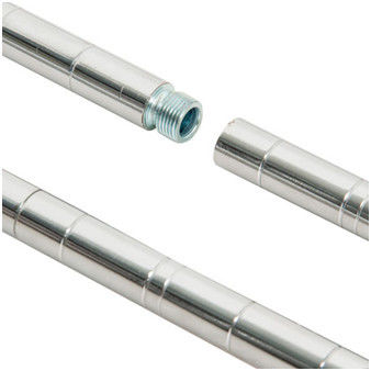 Grocery Storage Movable Wire Grid Baskets Shelving Five Layers Silver Color