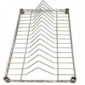 4 Layers Carbon Steel Industrial Wire Shelving Chrome Surface Finish Standard Size