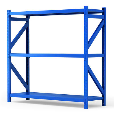 Three Layers Medium Duty Wide Span Shelving / 500 Kg Metal Storage Shelves