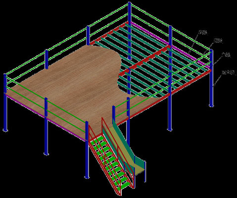Retail Industrial Mezzanine Floor Warehouse / Office Storage Custom Size
