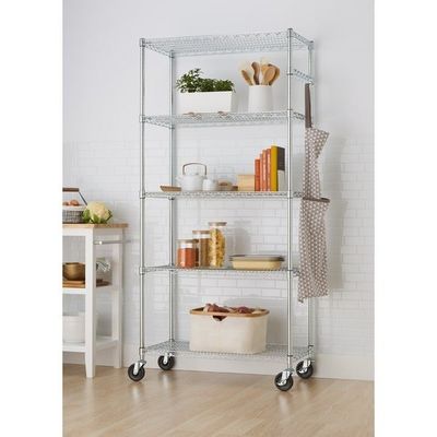NSF Home Wire Shelving Five Layer Removable / Wire Shelf Organizer