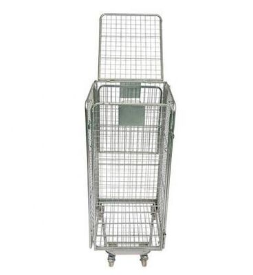 Zinc Plated Lockable Storage Cage , Wire Mesh Security Cage With Top Lip