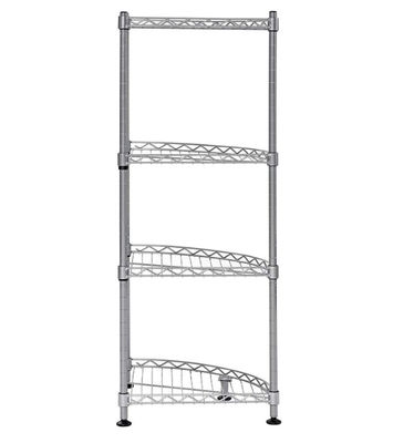 Double Sided 4 Levels Corner Wire Shelving For Kitchen Customized Size