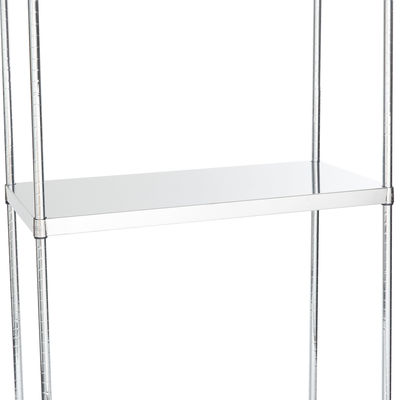 Silver Color Stainless Steel Solid Metal Shelves Work Table Carts For Restaurant