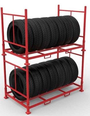 Warehouse Heavy Duty Storage Racks / Collasible Tire Racks Stacking Height 3