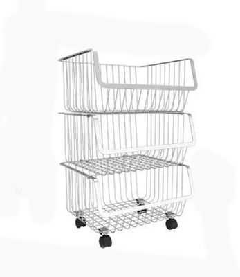 Muti - Purpose Durable Stacking Wire Grid Baskets Rack Storage Organizer 20x41.5x33cm
