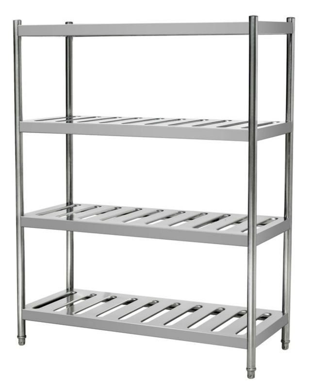 4 Tiers Stainless Steel Heavy Duty Storage Racks , Kitchen Food Storage Shelving Units