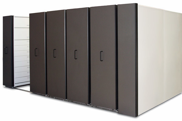 2 Bay Hand Pull Bulk Filing System High Density File Storage With Drawers For Hanging File