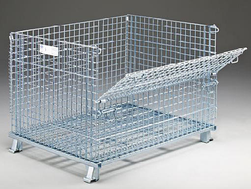 Collapsible Folding Durable 2" X 2" Collapsible Wire Mesh Container With Lid