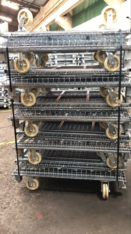 39"Wx31.5"Lx34"H Bulk Wire Mesh Container With Casters For Auto Parts Storage