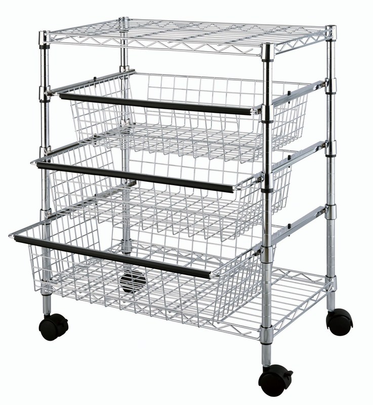 Pull out Shelf Kitchen Bakery Multiple Function Wire Shelving Cart