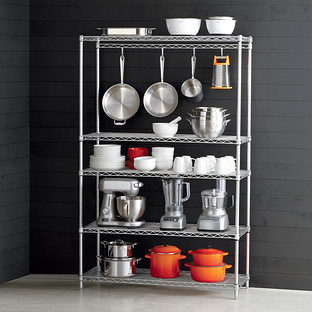 5-Shelf Chrome Stainless Steel Shelving Unit - Home Kitchen Storage Rack